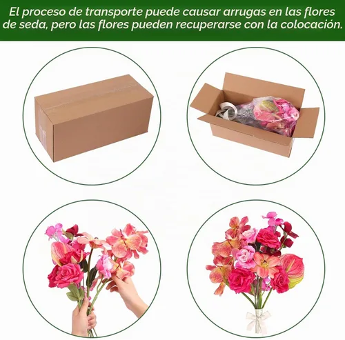 Vista 7 de CEWOR Flores artificiales para jarrón, flores artificiales de seda para ramos de boda, arreglos florales, centros de mesa florales, centros de mesa