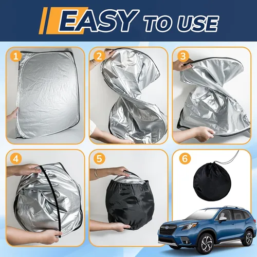 Vista 3 de Parasol para parabrisas delantero compatible con accesorios Subaru Forester 2019, 2020, 2021, 2022, 2023, 2024, 2024, protector solar delantero