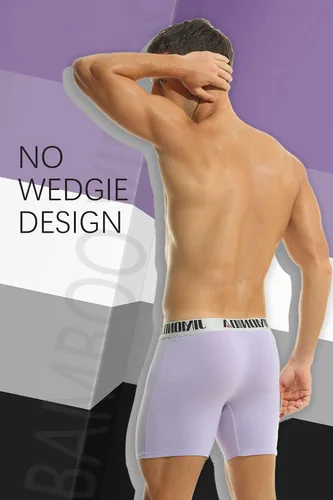 Vista 6 de Jimonda Paquete de ropa interior suave para hombre, transpirable, rayón de bambú y fibra de cobre, bragueta frontal con bolsa