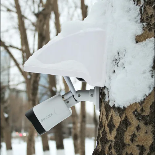 Vista 2 de OOSSXX Cámara de seguridad universal Sun Rain Cover Shield Cover Shield para cámara de vigilancia Techo protector para domo/Bullet cámara exterior