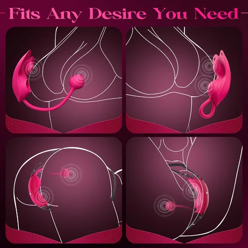 Vista 7 de Sex Toys Rose Dildo Vibrador – Juguete de rosa mejorado con 5 modos de succión y vibración para mujeres pezón de clítoris (rojo-1)