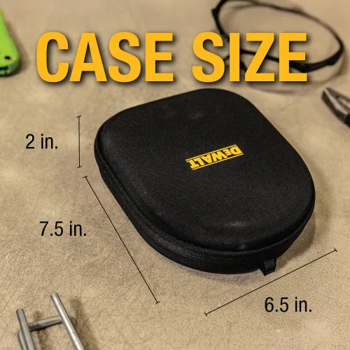 Vista 9 de DEWALT Funda protectora resistente para auriculares Pro Max, compacta y ligera con funda rígida para auriculares de EVA, resistente a los golpes