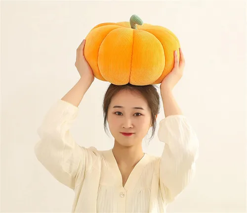 Vista 3 de AZCHEN Almohada decorativa de calabaza para sofá cama, muebles de patio (21.7 in, naranja)