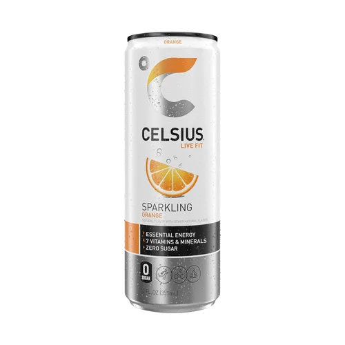 Vista 5 de CELSIUS Naranja Espumosa, Bebida Energética Esencial Funcional de 12 onzas líquidas (paquete de 4)