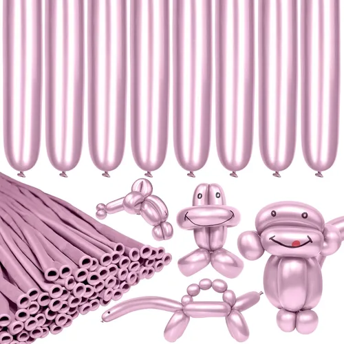 Vista 23 de LXZFCRG 260 Globos Negros Largos para Animales de Globo, 100pcs Globos para Torcer para Guirnalda de Globos Animales Modelado Cumpleaños Boda Fiesta