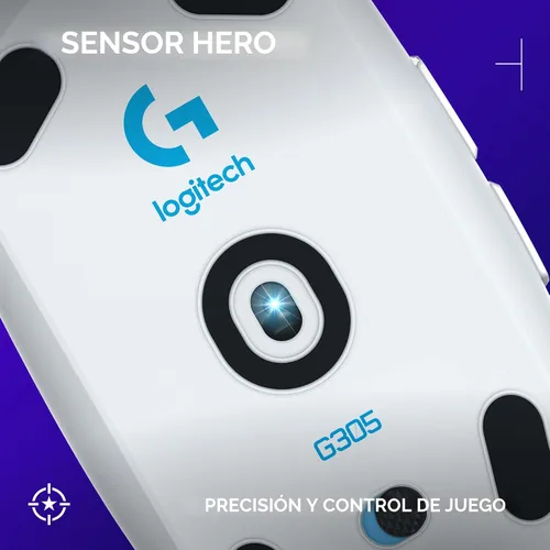 Vista 2 de Logitech G 305 Lightspeed - Mouse inalámbrico para juegos, sensor de héroe, 12,000 DPI, ligero, 6 botones programables, batería de 250 horas, Blanco