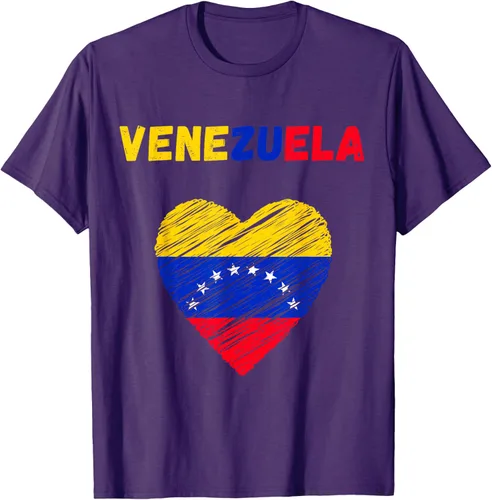 Vista 76 de Camiseta con la bandera venezolana con corazón de Venezuela, Negro