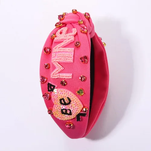Vista 5 de mokkia Diademas de corazón para el día de San Valentín para mujer, accesorios para el día de San Valentín, diadema anudada con corazón con cuentas