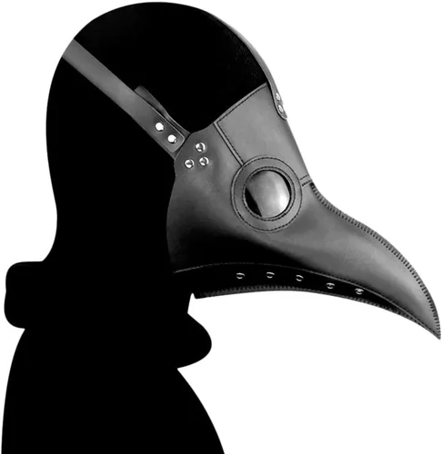 Vista 2 de Máscara de Doctor Máscara Steampunk Bird Beak Máscara de Fiesta de Mascarada Negro