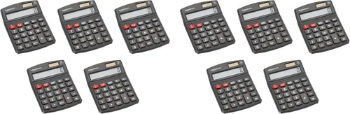 Vista 6 de Amazon Basics Calculadora de escritorio LCD de 8 dígitos, portátil y fácil de usar, color negro, paquete de 5