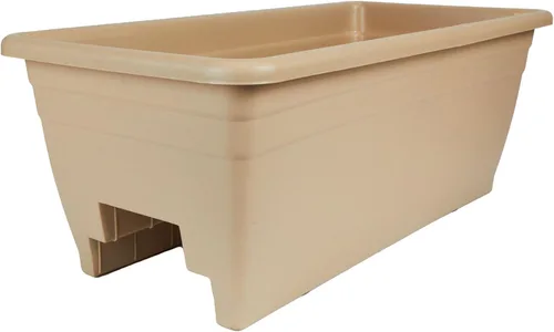 Vista 9 de The HC Companies Caja de Plantación para Barandilla de Cubierta con Tapones de Drenaje Removibles - Caja de Flores de Plástico Liviana y Resistente