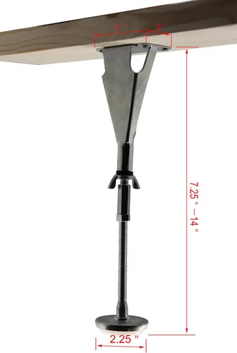 Vista 2 de KB Designs Patas de soporte central de altura ajustable para marco de cama, juego de 4, color plateado