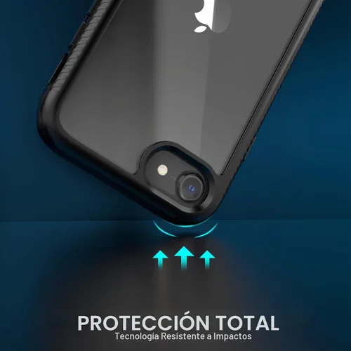 Vista 5 de IDweel para iPhone SE 2020, para iPhone 8 y 7 y SE 2022 (SE 2ª/3ª), funda protectora de cuerpo completo de ajuste delgado con amortiguación de Negro