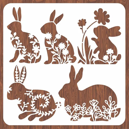 Vista 13 de INFUNLY 4 plantillas de esquina para pintar, plantillas de borde de flores vintage, plantilla cuadrada grande de azulejos de encaje, plantillas