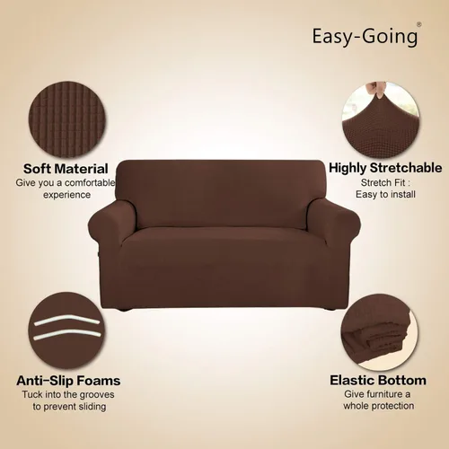 Vista 236 de Easy-Going - Funda elástica sobredimensionada para sofá, 1 pieza, protector muebles, suave, parte inferior elástica, para niños, tela jacquard