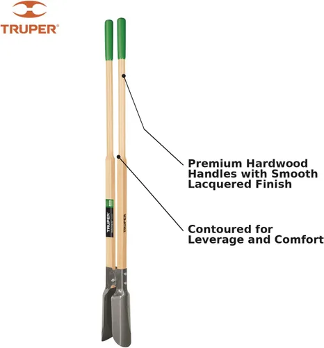 Vista 2 de Truper - 30370 Tru built - Excavadora manual de postes para jardín, 42 pulgadas., asas de madera, 45" Mango de madera de 48 pulgadas, cuchillas