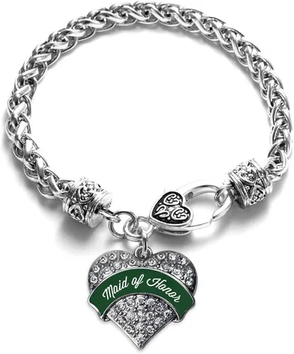 Vista 65 de Inspired Silver - Pulsera de plata con dije de corazón pavé con joyas de circonita cúbica