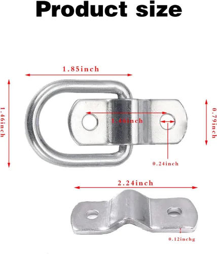 Vista 2 de 4 anclajes de amarre de anillos en D, anillos de tracción de remolque multiusos, hebillas de sujeción multifuncionales, cierres de puerta duraderos