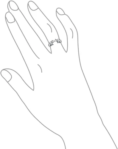 Vista 3 de Buena suerte tronco arriba zoológico animal dos elefantes anillo para mujeres para adolescentes oxidado plata esterlina .925