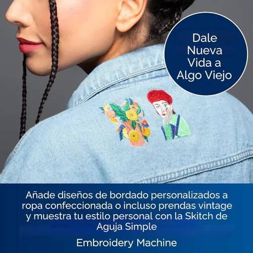 Vista 4 de Máquina de bordar de aguja única Brother Skitch alimentada por la aplicación móvil Artspira requerida, área de bordado de 4 pulgadas x 4 pulgadas