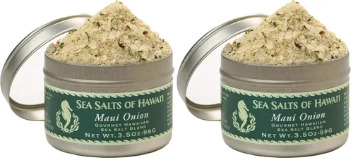 Vista 8 de Cebolla Maui Sal marina hawaiana de 3.5 onzas. Lata - Hecho en Hawái