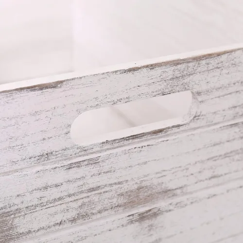 Vista 16 de Cajas modernas de madera blanca para almacenamiento, cajas decorativas rústicas, juego de 3 cajas de almacenamiento de madera extra grandes