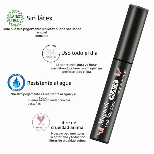 Vista 4 de Delineador de ojos magnético de 3 tubos para pegamento magnético para pestañas - Paquete negro