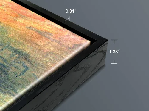 Vista 2 de Wieco Art Impression Sunrise - Lienzo enmarcado moderno para pared, impresiones de Claude Monet, pinturas al óleo, obras de arte de paisaje marino