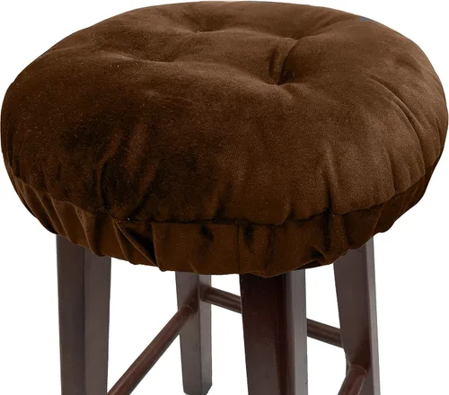 Vista 7 de Augld Paquete de 2 Cojines para Taburetes de Bar con Banda Elástica Cubierta de Taburete 12 Pulgadas Beige