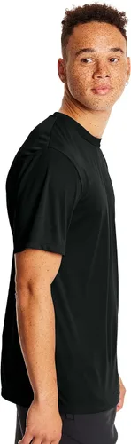 Vista 4 de Hanes Paquete de camisetas deportivas para hombre, camiseta Cool DRI que absorbe la humedad, camiseta de rendimiento, paquete de 2, Negro