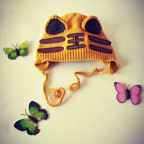 Vista 5 de Gorro de bebé + ropa + calcetines) Traje de gorro de tigre para disfraz de invierno, overol de oreja de animal para 2-6 años, amarillo