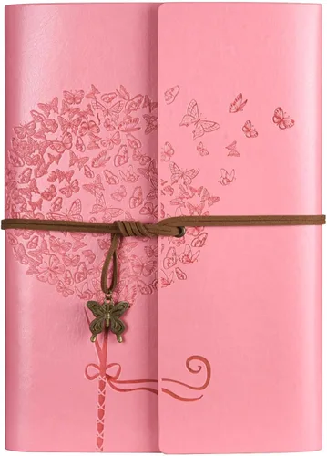 Vista 16 de OMEYA Cuaderno de cuero para diario, planificador de diario de escritura recargable, regalos para mujeres, hombres, niñas, hermanas, amigos