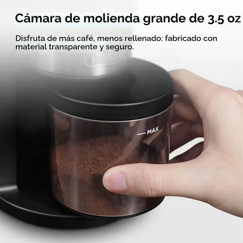 Vista 5 de HIBREW G3 - Molinillo de café eléctrico, rebaba cónica de 1.575 pulgadas con 31 ajustes ajustables, soplador de aire antiestático y de doble capa