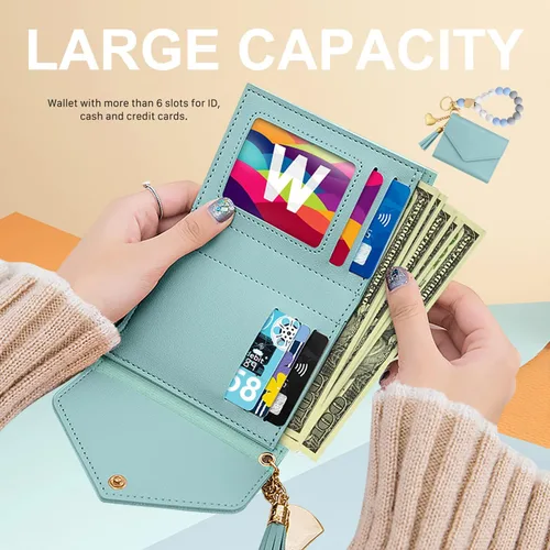 Vista 3 de Llavero de pulsera con cuentas de silicona elástica con bolsillo para tarjetas con cuentas llavero pulsera cartera