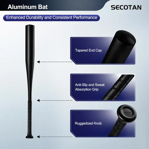 Vista 2 de Baseball Training Bat - Ultra Lightweight Bat - Durable and Sturdy Aluminum Bat - Ideal for Softball Hitting Practise - Versatile Design Bats