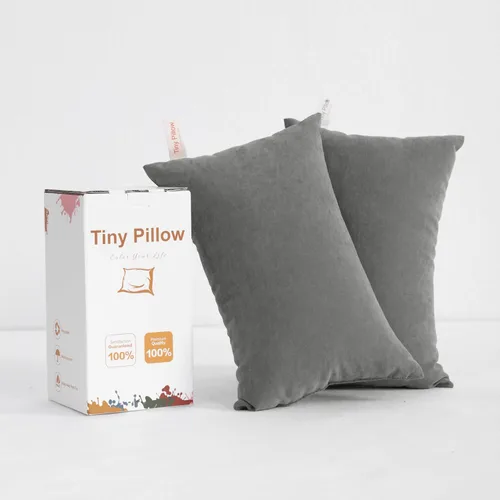 Vista 2 de BEDSUM Paquete de 2 almohadas pequeñas, mini almohada de microfibra de 11 x 7 pulgadas para viajes, mascotas, suaves y lavables a máquina, almohadas