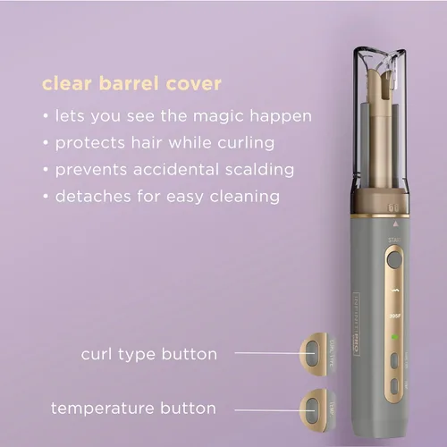 Vista 6 de INFINITIPRO by Conair Curl Secret MINI - Rizador automático de 1/2 pulgada, rizador de pelo inalámbrico para todo tipo de cabello y longitudes