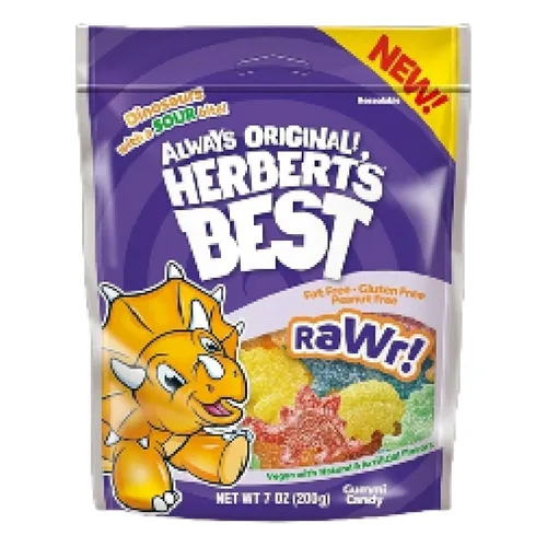Vista 7 de Herbert's Best Knot Animals, caramelos gomosos, sabores afrutados, bolsa de 7 onzas