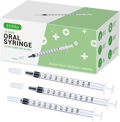 Vista 13 de Jeringa de 1 ml para líquido, oral, laboratorios científicos, medición, dispensación, con tapa - Paquete de 3 jeringas de 1 ml