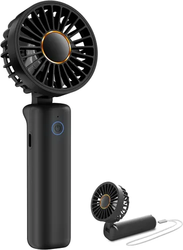 Vista 8 de FrSara Mini ventilador portátil de mano, pequeño ventilador personal recargable, artículos esenciales de viaje de verano con 6 velocidades, 3000