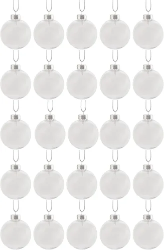 Vista 5 de Creative Hobbies® - Paquete de 25 piezas de adornos redondos de plástico transparente de 2.638 in (2-5/8 pulgadas) - Ideal para manualidades