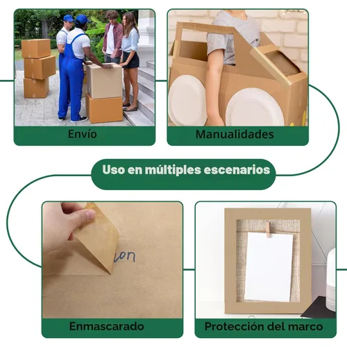 Vista 8 de EFOK 6 rollos de cinta de embalaje marrón de 2 pulgadas al por mayor, cinta de embalaje de papel kraft actualizada 2025, 2 pulgadas x 55 yardas