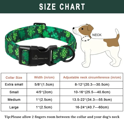Vista 152 de Aring Pet Collar de algodón, ligero y ajustable, con hebilla de liberación rápida, para perros pequeños, medianos y grandes, para cachorros, S, Hoja