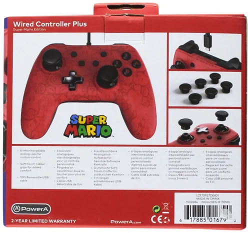 Vista 2 de PowerA Wired Controller Plus - Super Mario - Nintendo Switch, Red