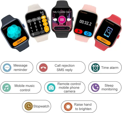 Vista 6 de Reloj inteligente para hombres y mujeres, compatible con Android iOS iPhone, pantalla táctil de 2.09 pulgadas, rastreador de actividad física, reloj