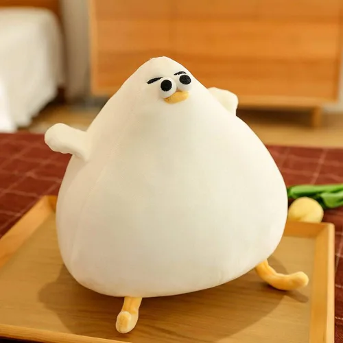 Vista 3 de NatureMan Lindos juguetes de peluche de pollo gordo de gaviota, divertida almohada de pollo de dibujos animados, regalo creativo para niños y niñas