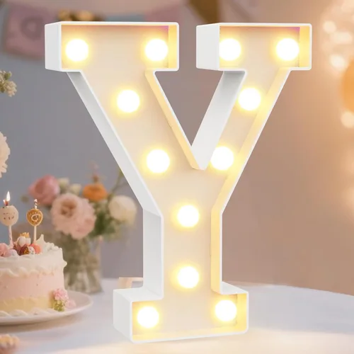 Vista 65 de Pooqla Letras con luces LED de marquesina, letras decorativas iluminadas en blanco cálido y blanco frío, letras del alfabeto iluminadas para niños