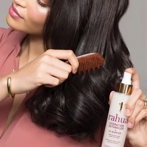 Vista 7 de Rahua Desenredante de hidratación + barrera UV, espray sin enjuague para todo tipo de cabello, protector térmico vegano y niebla antiencrespamiento