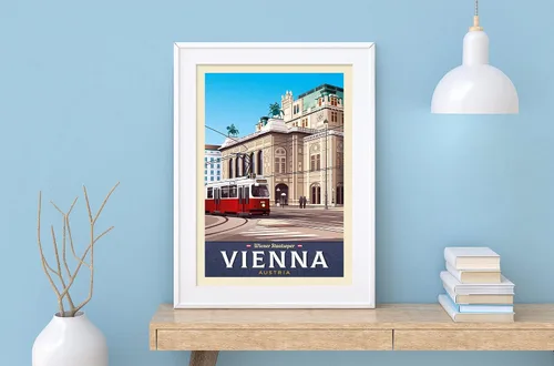 Vista 6 de Viena Austria Travel Poster/Viena/Viena/Viajes/Viena Staatsoper/Viena Póster de Viena/Póster de la ciudad vintage de Viena/Impresión de la ciudad #02