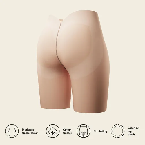Vista 4 de Leonisa InvisiPlunge Shorts Moldeadores de Escote Profundo Indetectables de Compresión Moderada con Espalda Baja para Control de Abdomen Bajo 801